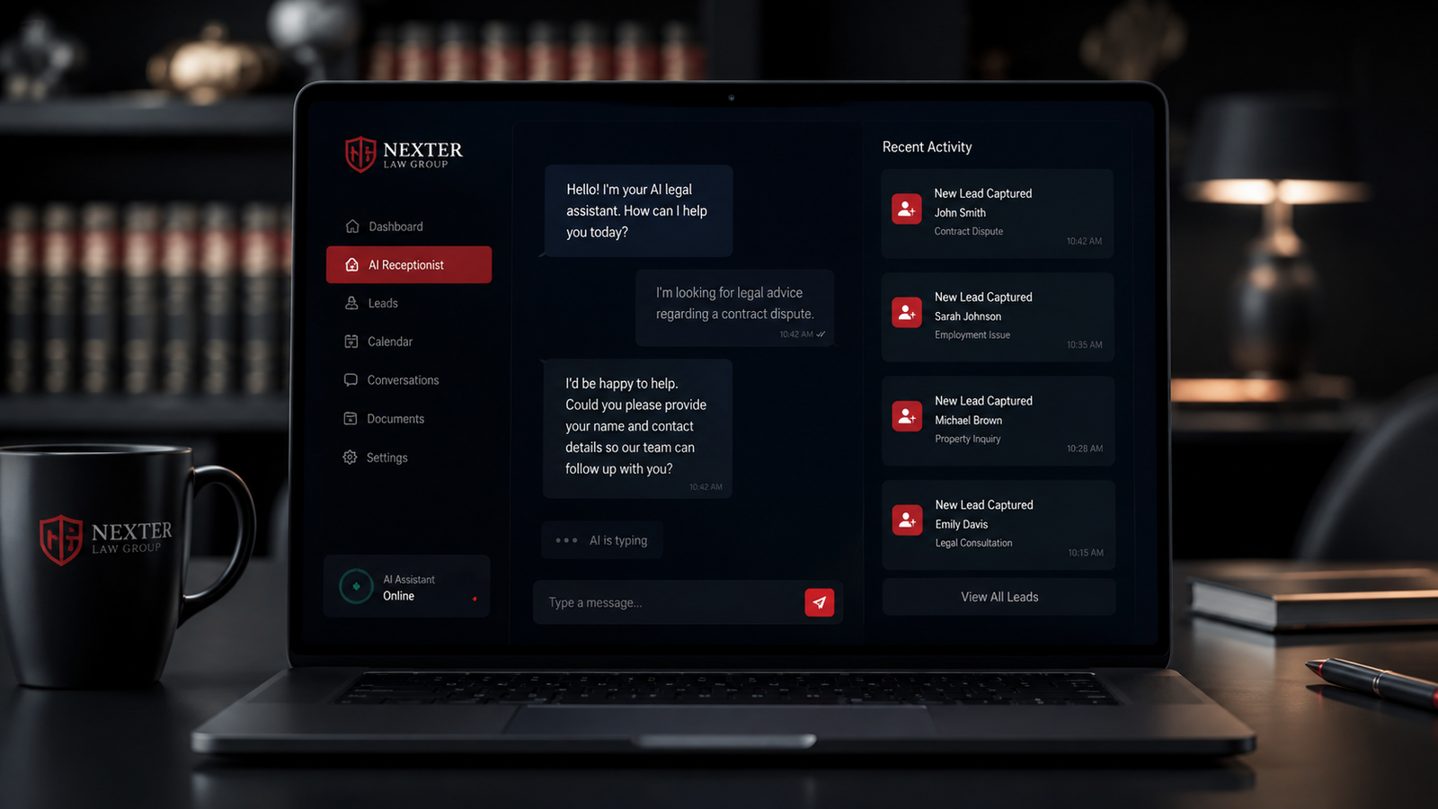 AI receptionist case study — 47 leads captured for a UK consumer rights law firm over Christmas